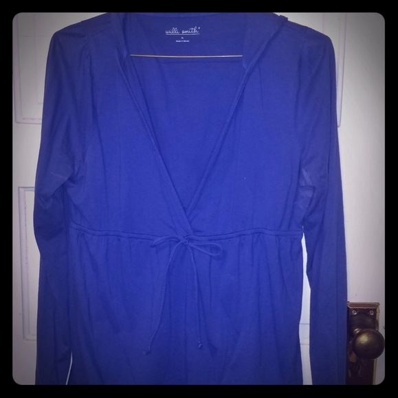 Jersey hoodie that drawstring below bustline - Picture 1 of 4